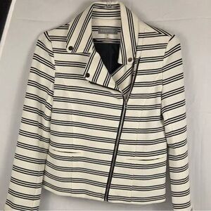 Black and White Striped Blazer